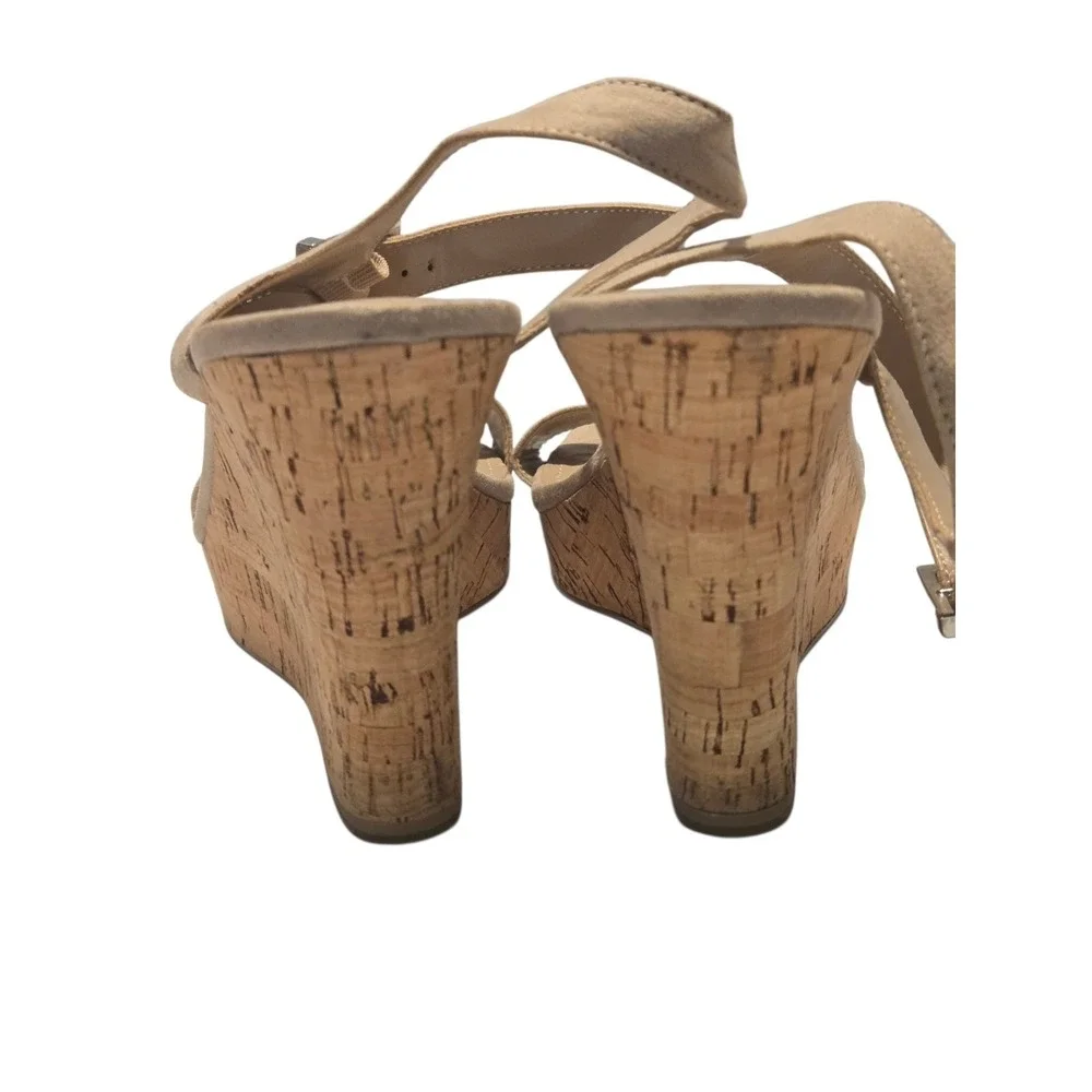 Charles by Charles David Lindy Suede Wedge Sandals Size 10M Buckle Strap